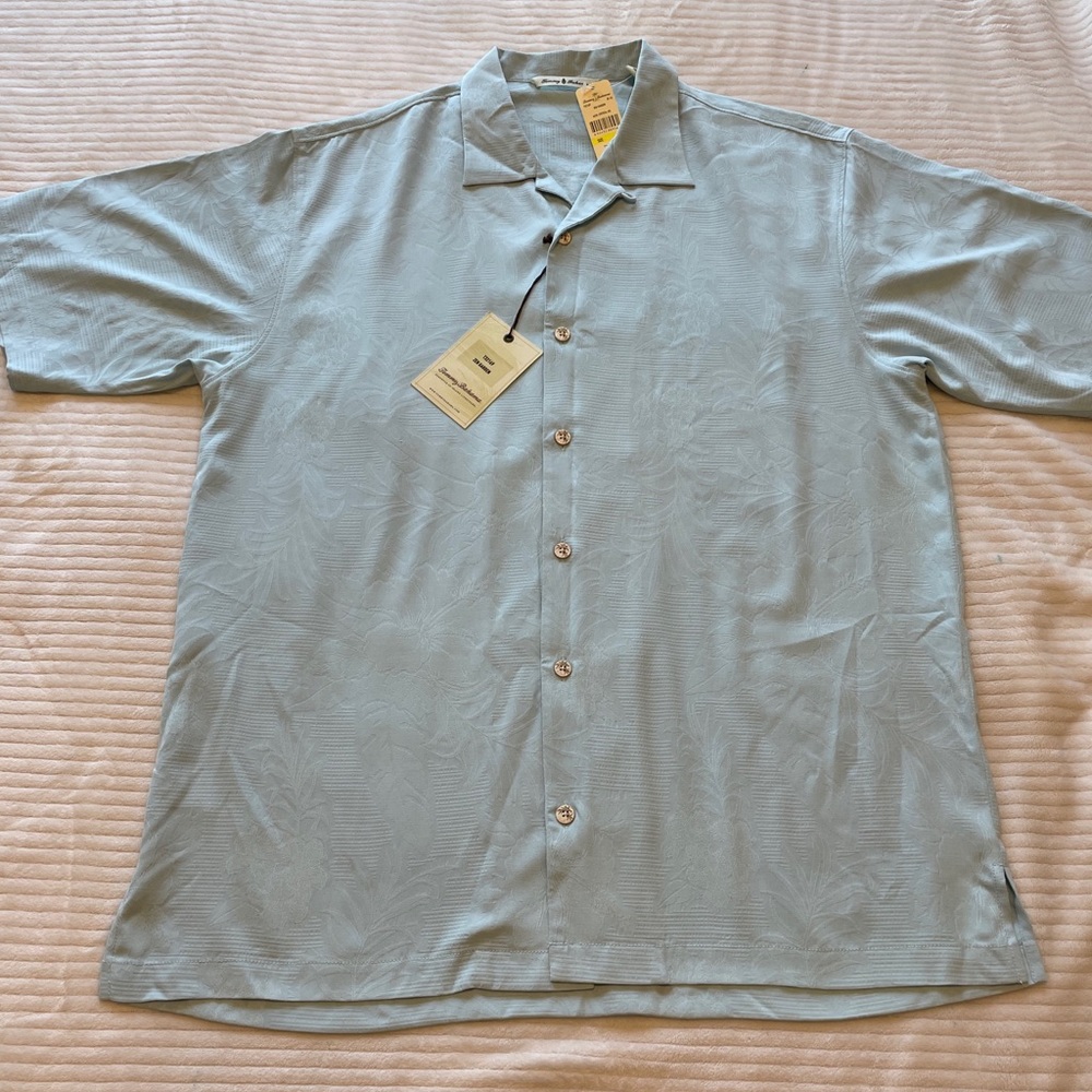 Tommy Bahama Mens Zen Garden Jacquard Tropical  Shirt Medium NWT